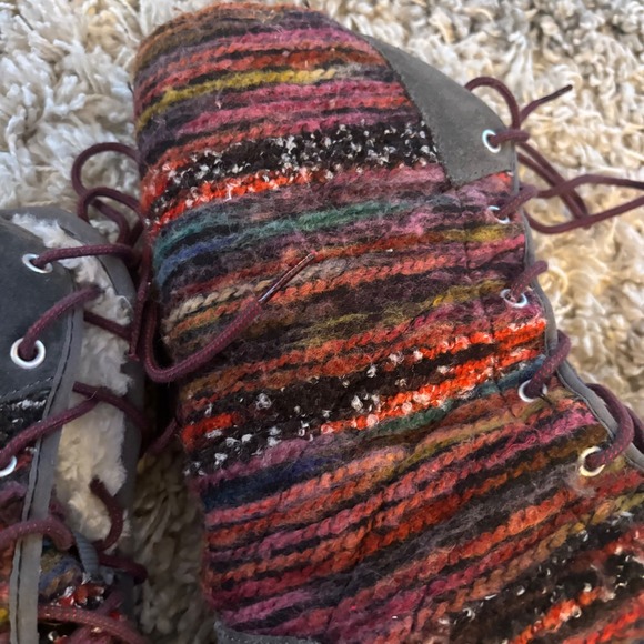 Merrell Womens Grey Multi Knit Suede Faux Fur Mid Calf Winter Boots Size 6 - Picture 10 of 13